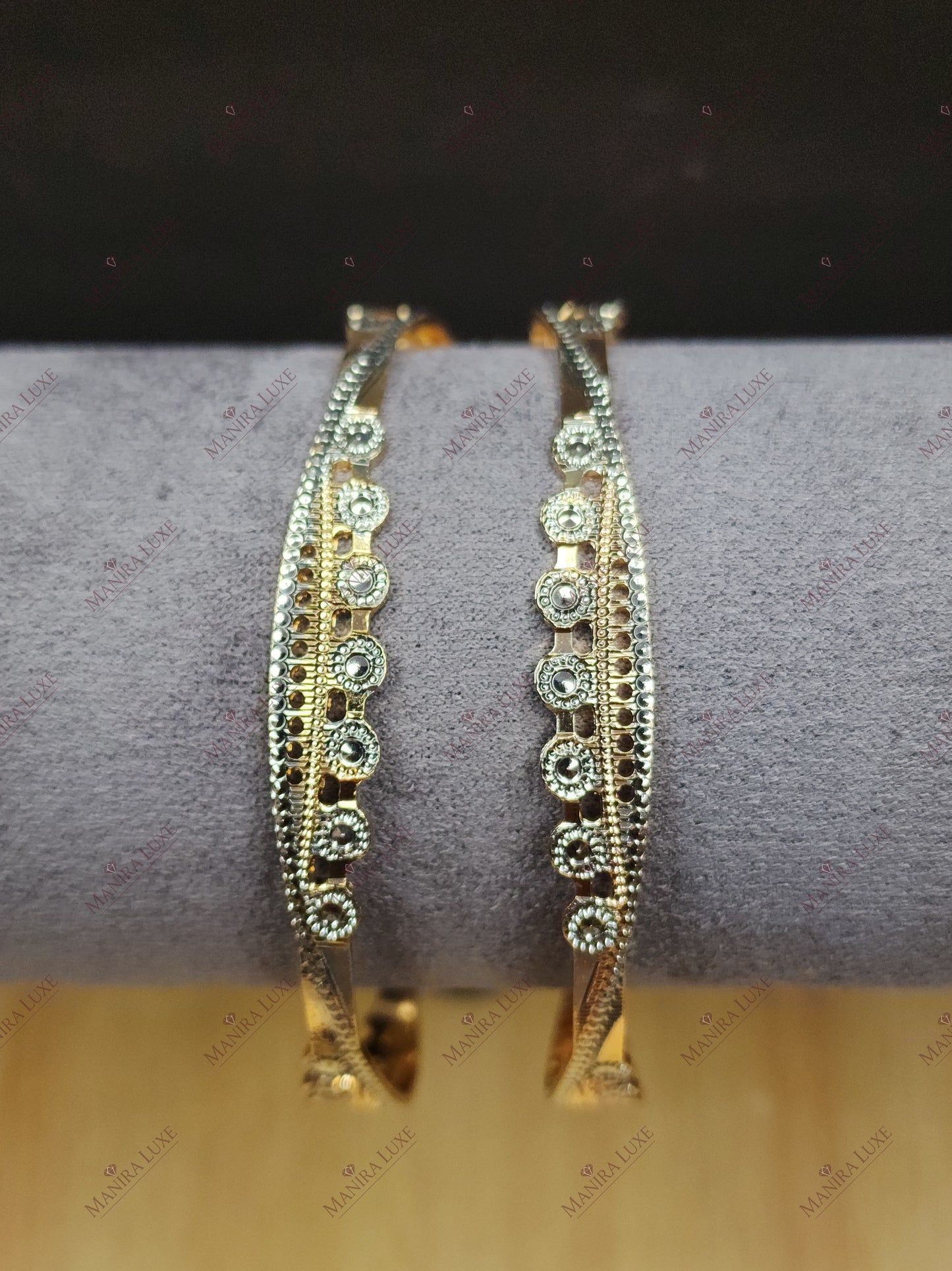 FILIGREE FROST CNC CARVED ROSE GOLD BANGLES