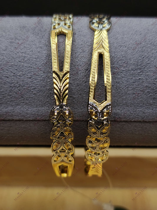 SYLVAN DUET CNC CARVED ROSE GOLD BANGLES