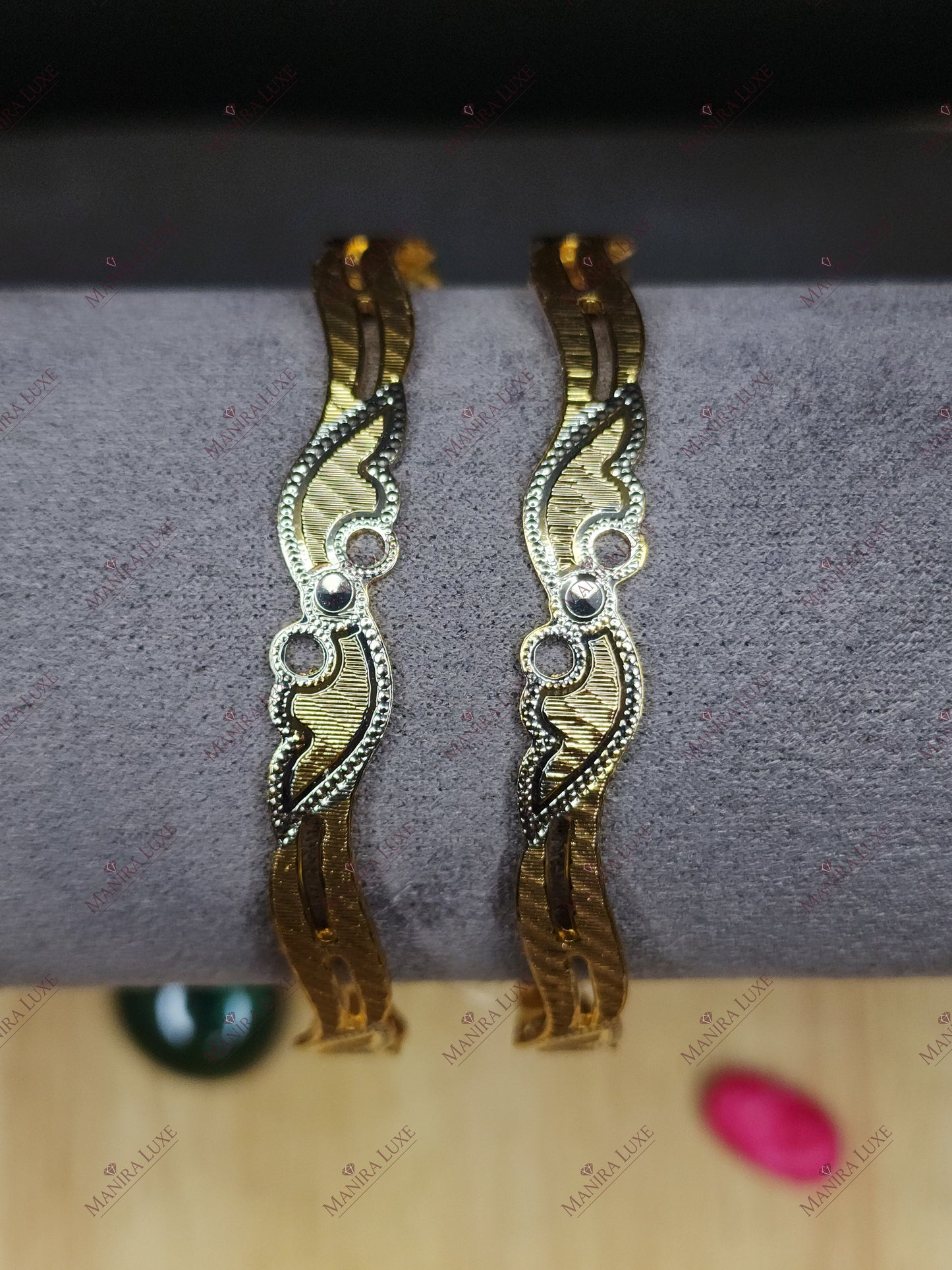 THE SERENE CURRENT CNC CARVED ROSE GOLD BANGLES