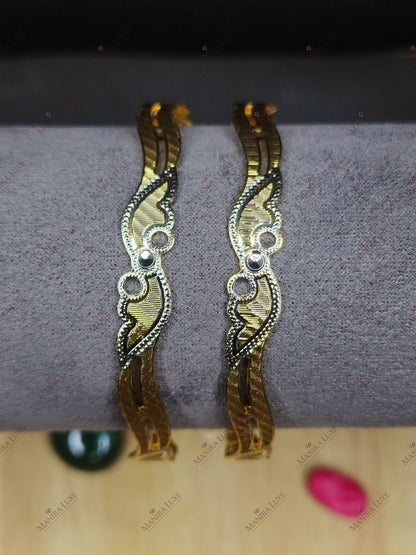 THE SERENE CURRENT CNC CARVED ROSE GOLD BANGLES