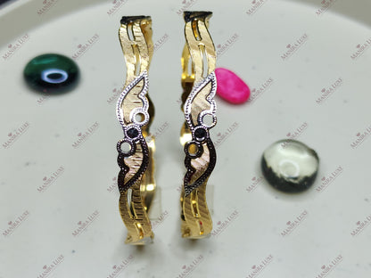 THE SERENE CURRENT CNC CARVED ROSE GOLD BANGLES
