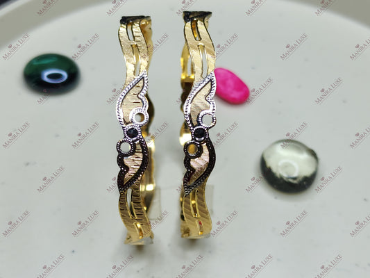 THE SERENE CURRENT CNC CARVED ROSE GOLD BANGLES