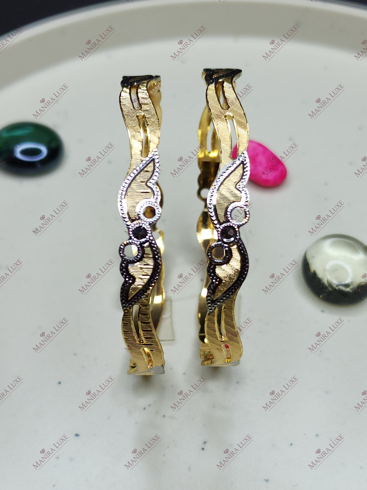 THE SERENE CURRENT CNC CARVED ROSE GOLD BANGLES
