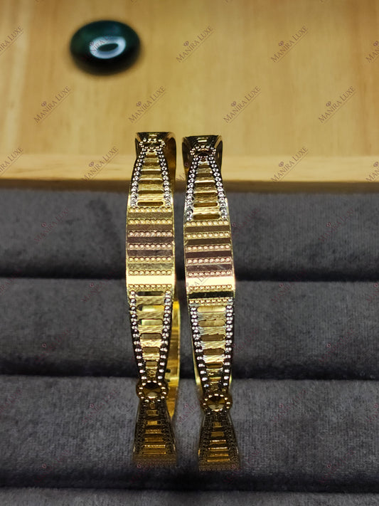 ARTISAN ETCHED CNC CARVED ROSE GOLD BANGLES