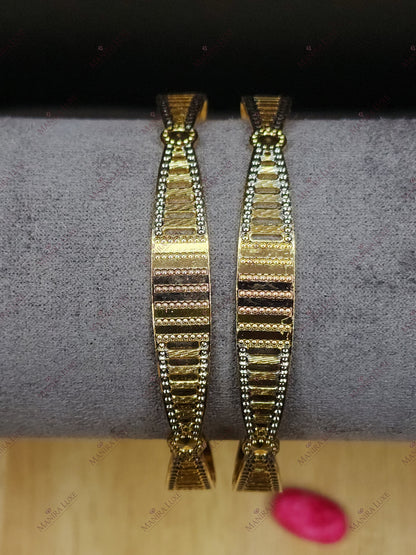 ARTISAN ETCHED CNC CARVED ROSE GOLD BANGLES
