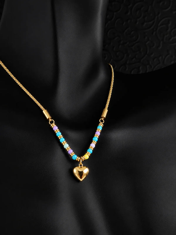Colorful Gold Heart Necklace