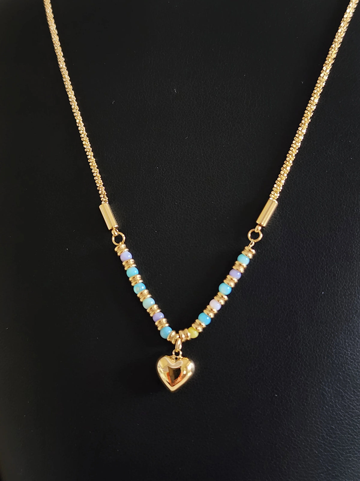 Colorful Gold Heart Necklace
