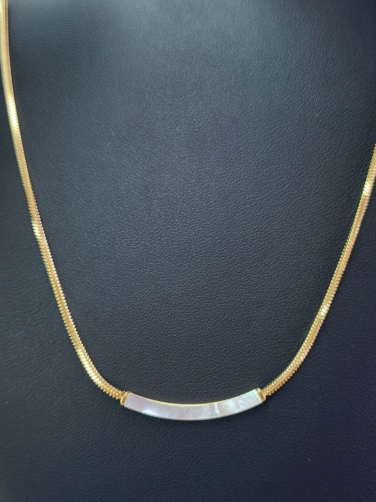 Gold Mother-of-Pearl Bar Necklace
