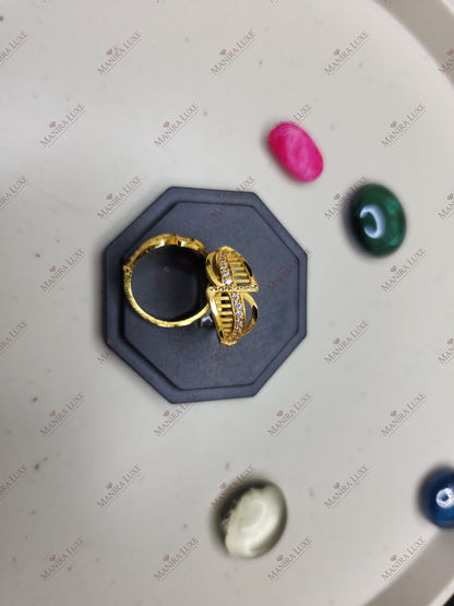 GILDED LATTICE  GOLD RING